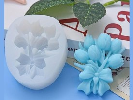 Molde silicona ramo tulipanes con moño